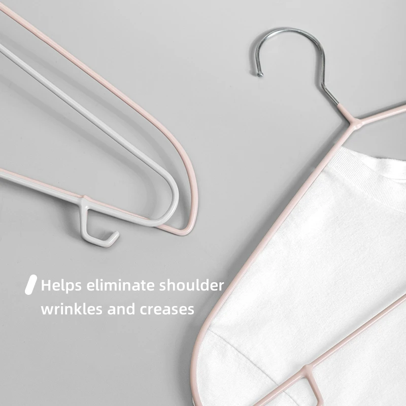 SOLELY Hot-selling Clothes Hanger PVC plastic hanger Laundry Cloth Hanger with Trouser Hooks For Clothing