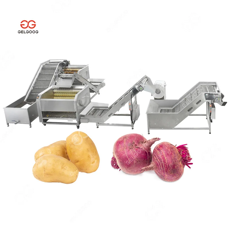 Full Automatic Potato Washing Cleaning Slicing Sugar Beets Peeling Machine for Potato