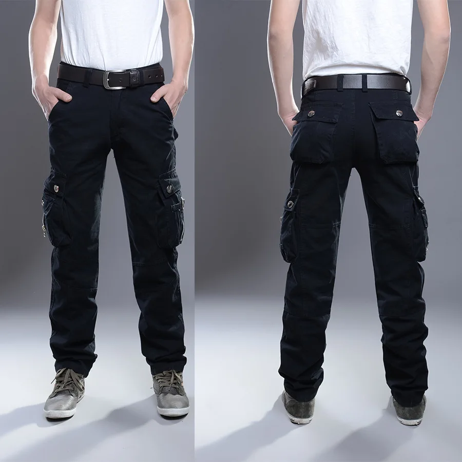 100% Cotton Six Pockets' Zipped Custom Wholesale Men's Trousers Cargo Pants Used Multi Pocket Cargo Pants for Men