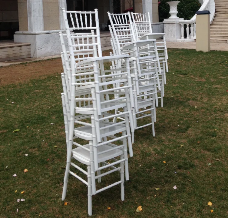 Wholesale Chiavari Silla Chairs White Wood Chiavari Wedding Hotel Chair for Banquet