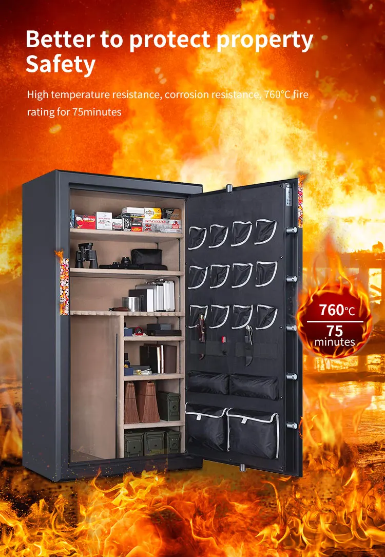 CEQSAFE Black Heavy Duty Fireproof Fire Resistant Welded Home Gun Safe Box factory