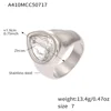 Bague goutte d'eau en zircon blanc