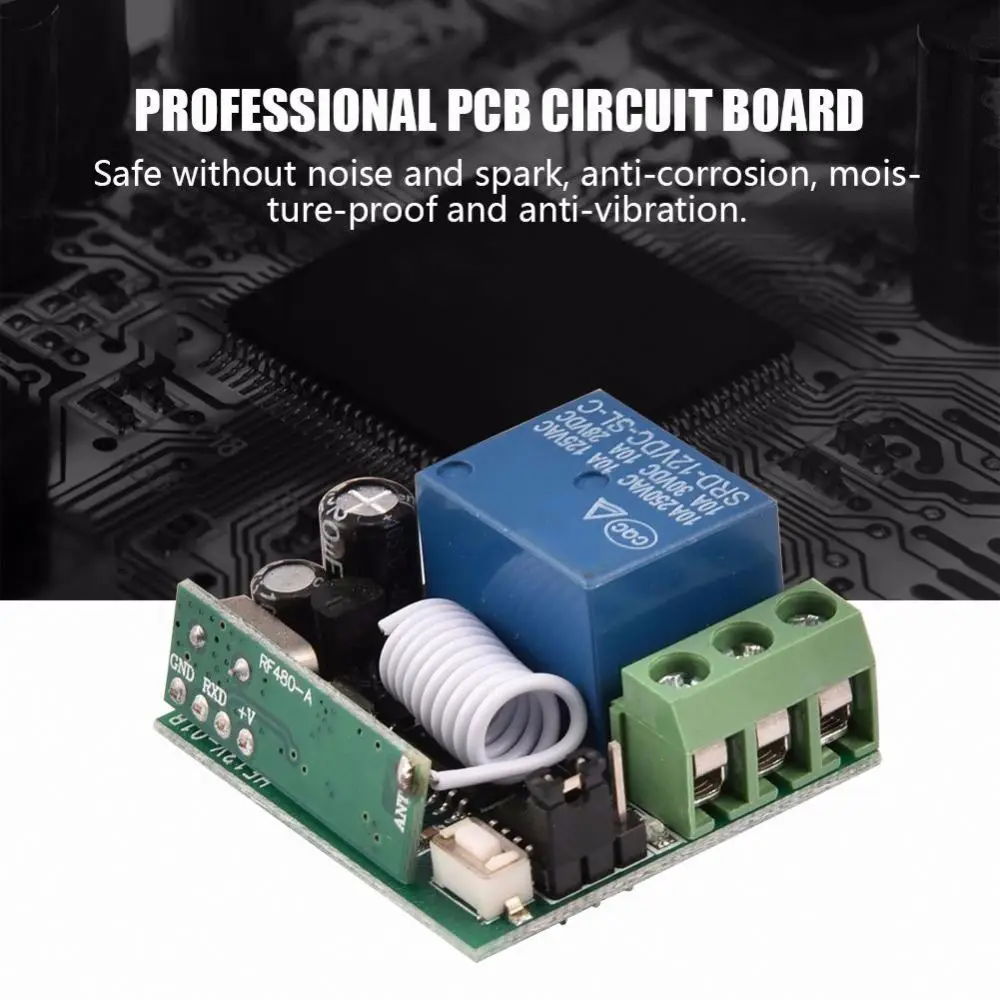 DC 12V 1 CH Channel RF Transmitter & 433MHz Wireless Remote Control Universal Relay Switch Receiver with Learning Code