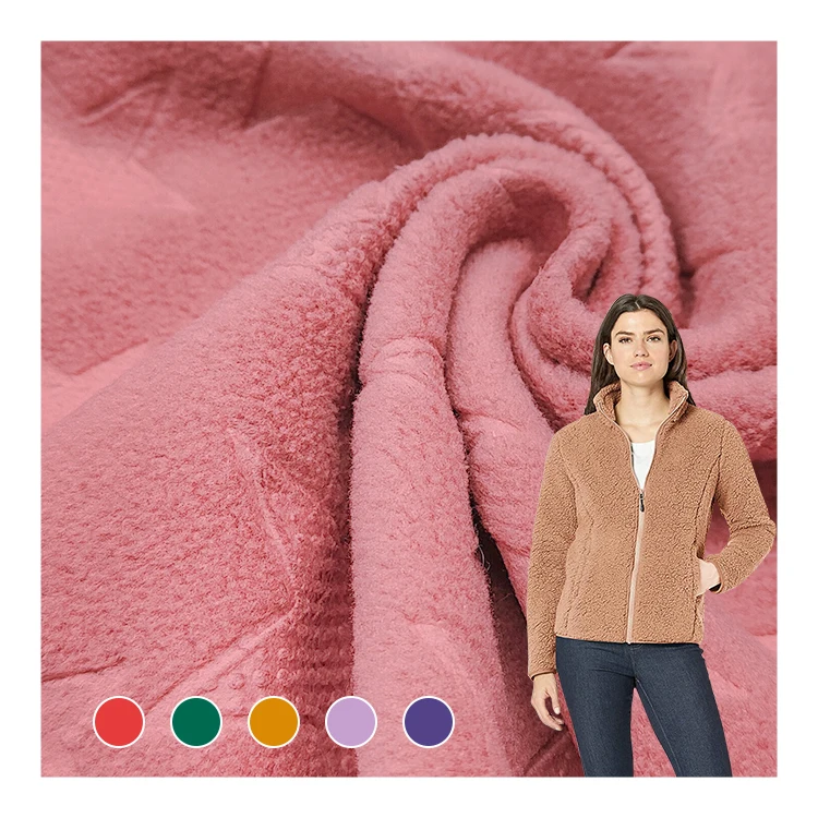Soft Hand Feel Embossed Fashion Fabric Velvet Material for Pakistan, High Quality Micro Polar Fleece Fabric for Sale/