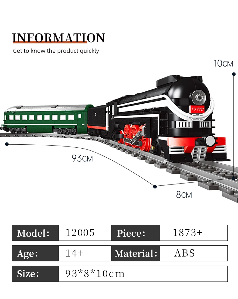 Mould King 12005 Technical Motorized Sl7 Asia Express Rc Train With ...