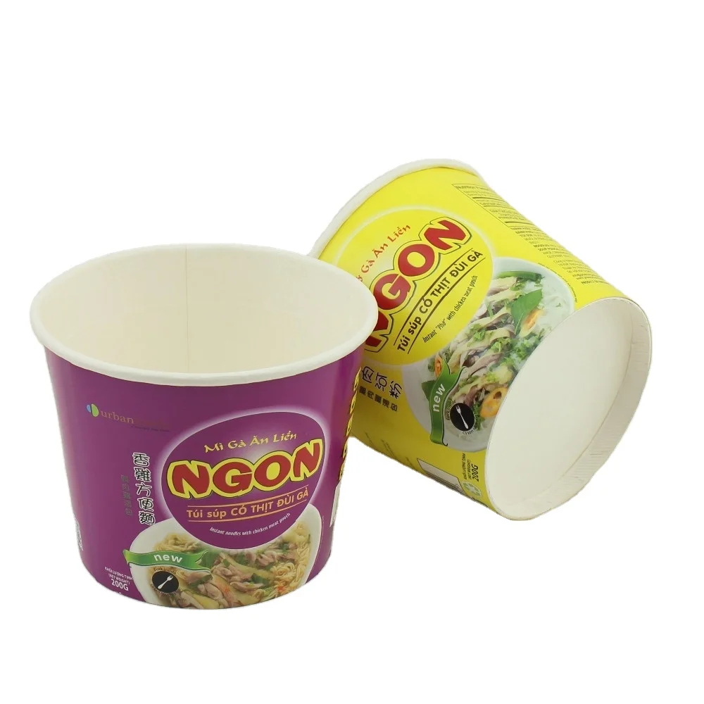 High Quality Disposable 500ml Paper Cup Lid Customizable Single Wall Design for Instant Noodles Soup Sandwich Sushi Sugar