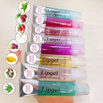 2022 New Top Sale Lip Gel Plumping Moisturizing Glitter Lipgloss Small keychain lip gel Clear lipgloss In Squeeze Tubes