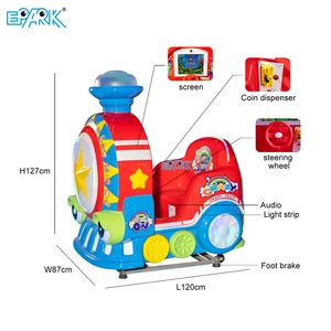 Crazy Little Train Cartoon Style Coin Operated Kids Machine Amusement Park Swing Car Kiddie Ride Game Machine