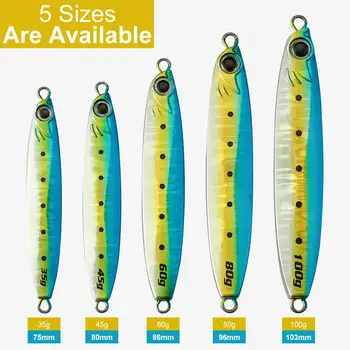 CHEERY Metal Jigging Lures Isca 35g 45g 60g 80g 100g Fishing Lures Baits Lures Fish for Tuna – Metal Jig – view 3