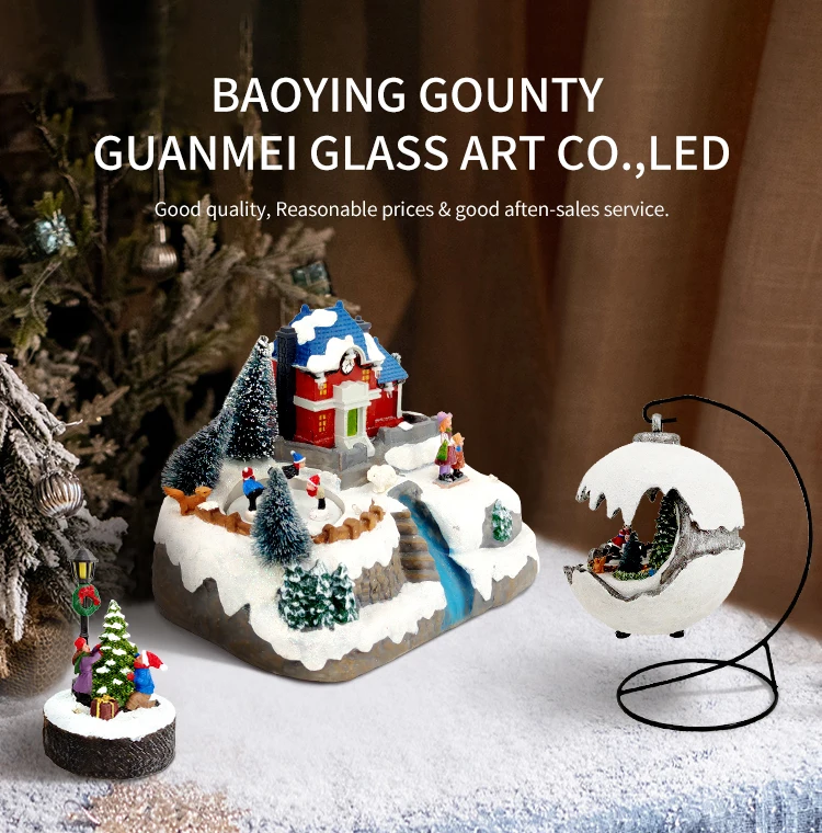 Merry Christmas Glass Mini Trees With Ball Ornaments Christmas Tree Stand and Accessories factory