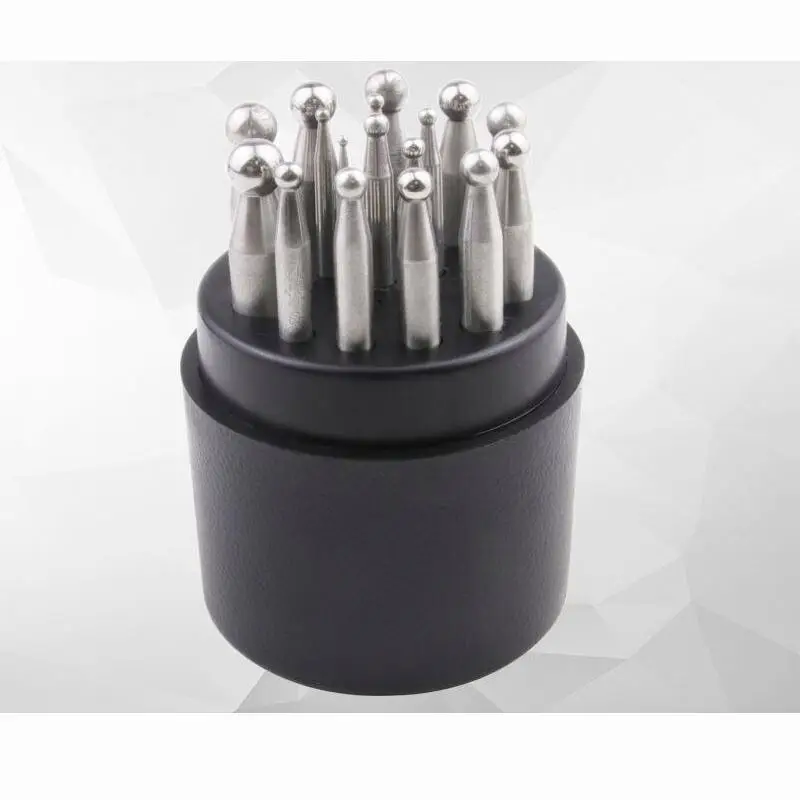 TEBAK Dapping Punch Jewelry Hole Punch Jewellery Making Tools Sets Stainless Steel Jewelry Shape Set Dapping Punches