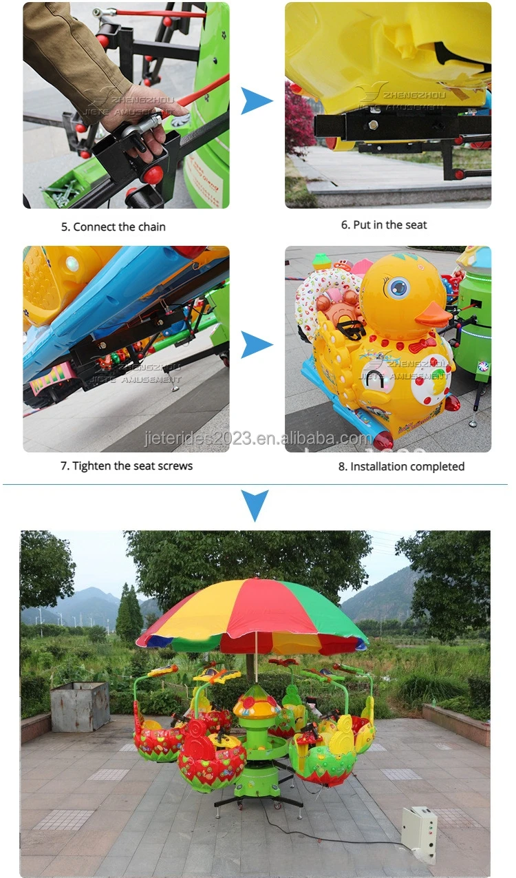 Funny amusement park kiddy ride merry go rounds and mechanical electric small music carouse
