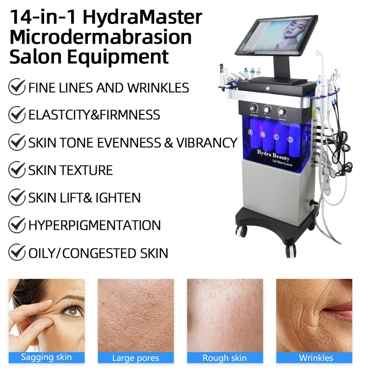 14 In 1hydro Microdermabrasion Oxygen Jet Aqua Facials Skin Care