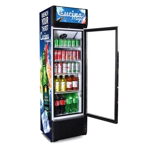 358L Commercial & Household Beverage Showcase Cooler with Adjustable Temperature Control Energy Efficient