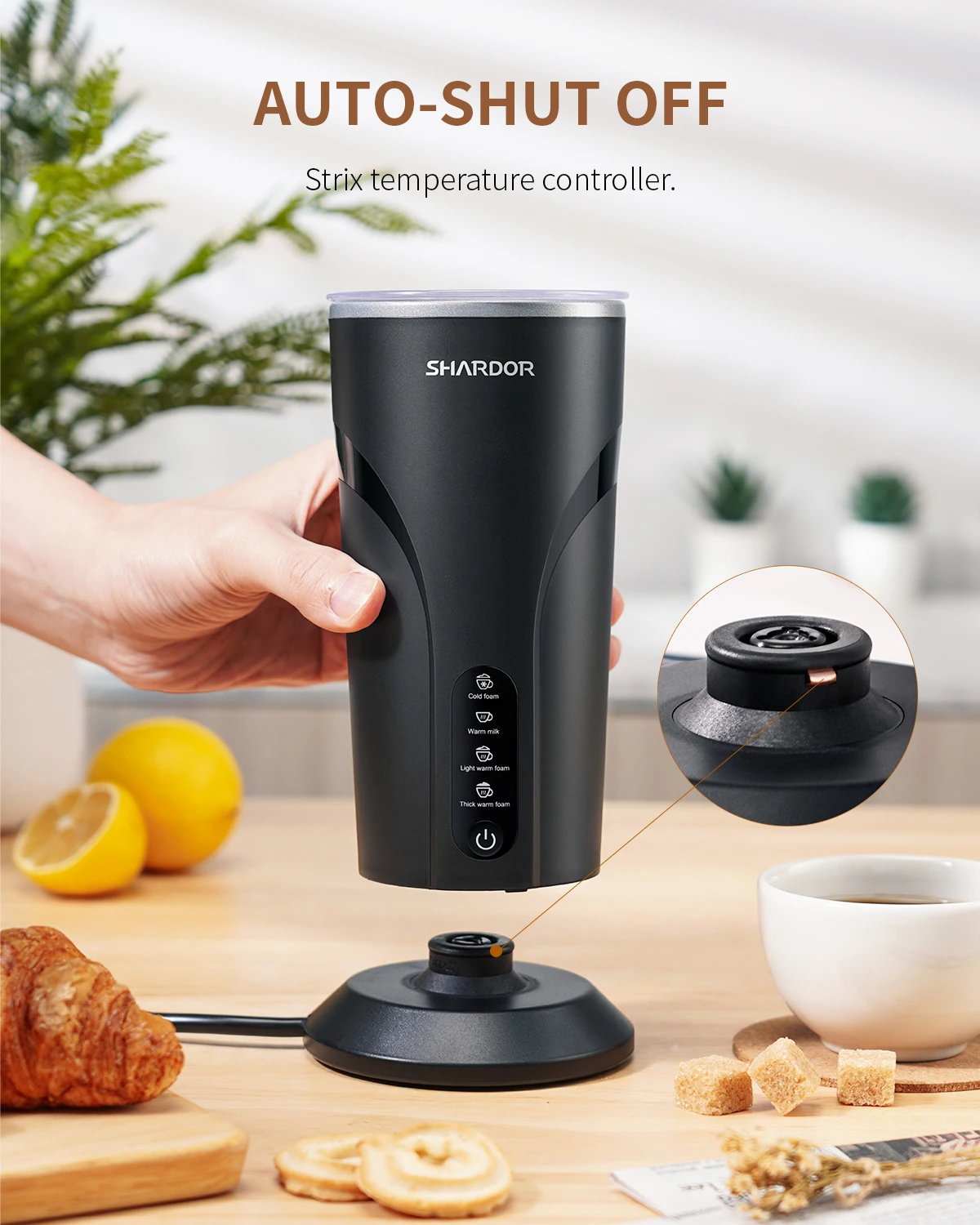 Automatic Electric 4 in 1 Milk Foam Machine With Stand Cappuccino Foamer Espresso Steamer Milk Frother