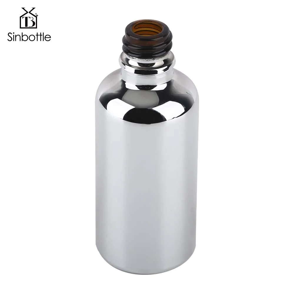 10ml 15ml 20ml 30ml 50ml 100ml Electroplating Silver Essential Oil Glass Bottle with Dropper