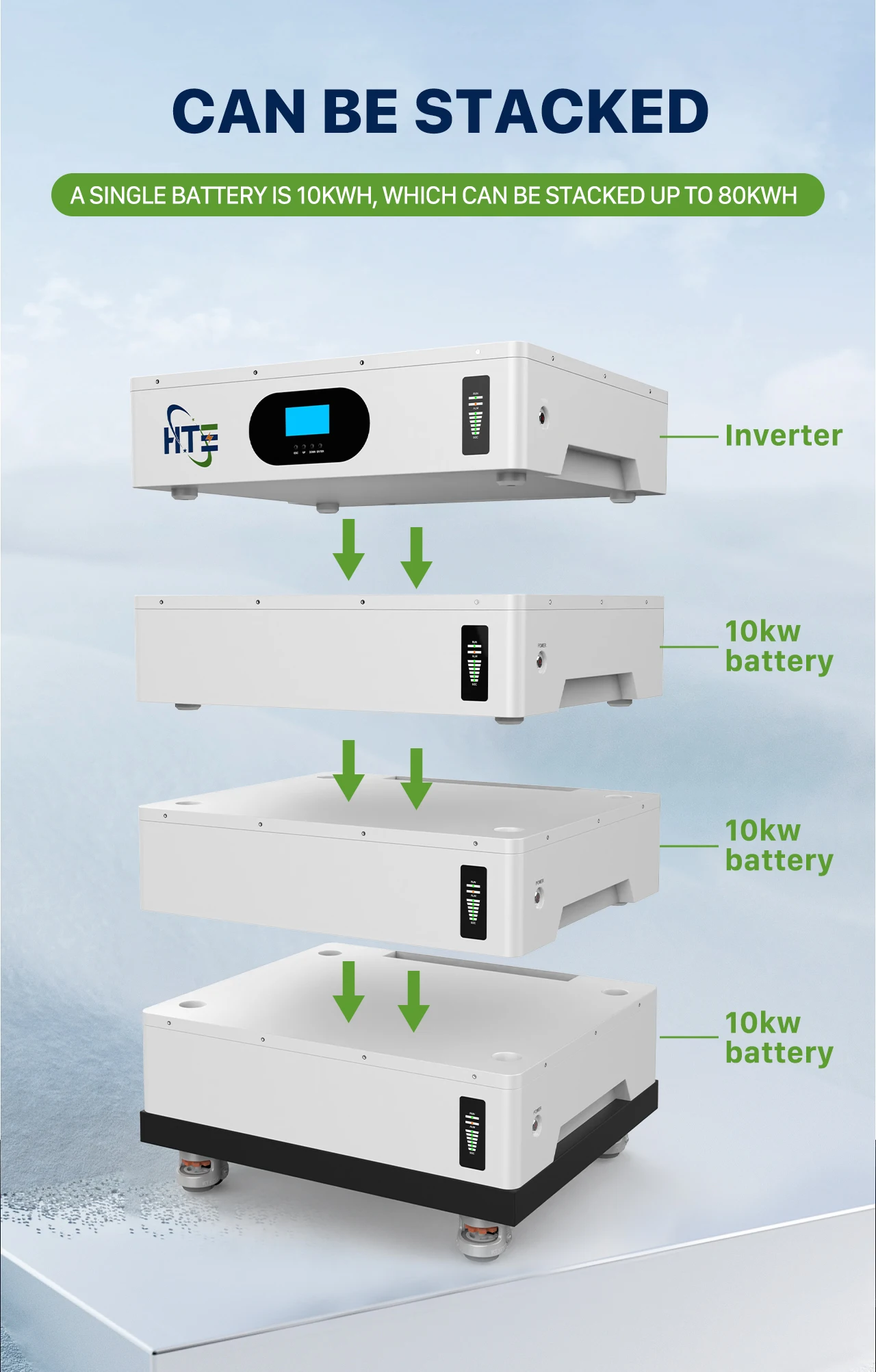 51.2v 48v 5kw 10kw 15kw 20kw off grid growatt stackable battery Home Solar Stacking Lifepo4 Energy Storage Battery With Inverter factory