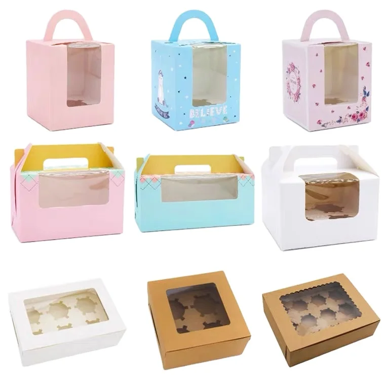 Customized Cup Cake Packaging Box Cardboard Luxury Wedding Birthday