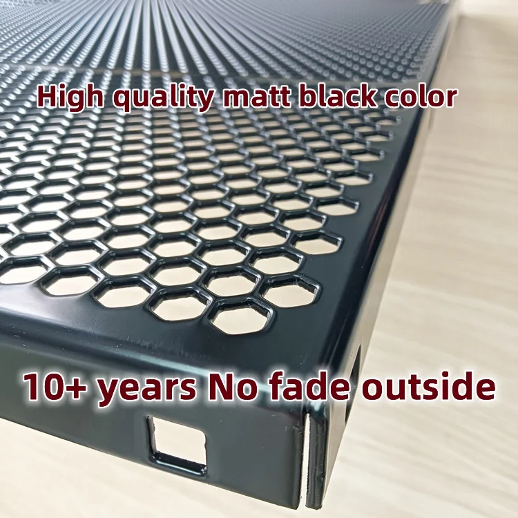 Factory Customized Powder Coating Black Perforated Honeycomb Metal Grill Mesh Sheet