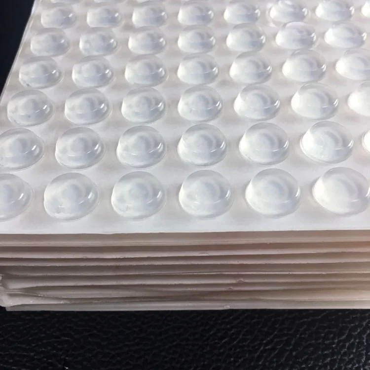 Small White Self-Adhesive Silicone Bumper Feet 3M Clear Keyboard Rubber Furniture for Glass Table Tops Square Sticky Pad