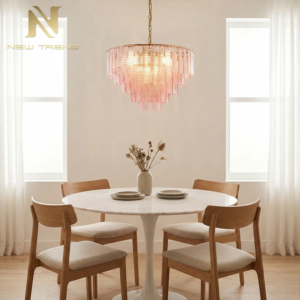 CPL-456 Large Multi-Tiered Murano Glass Chandelier – Luxury Long Suspension Light for Staircase & Foyer