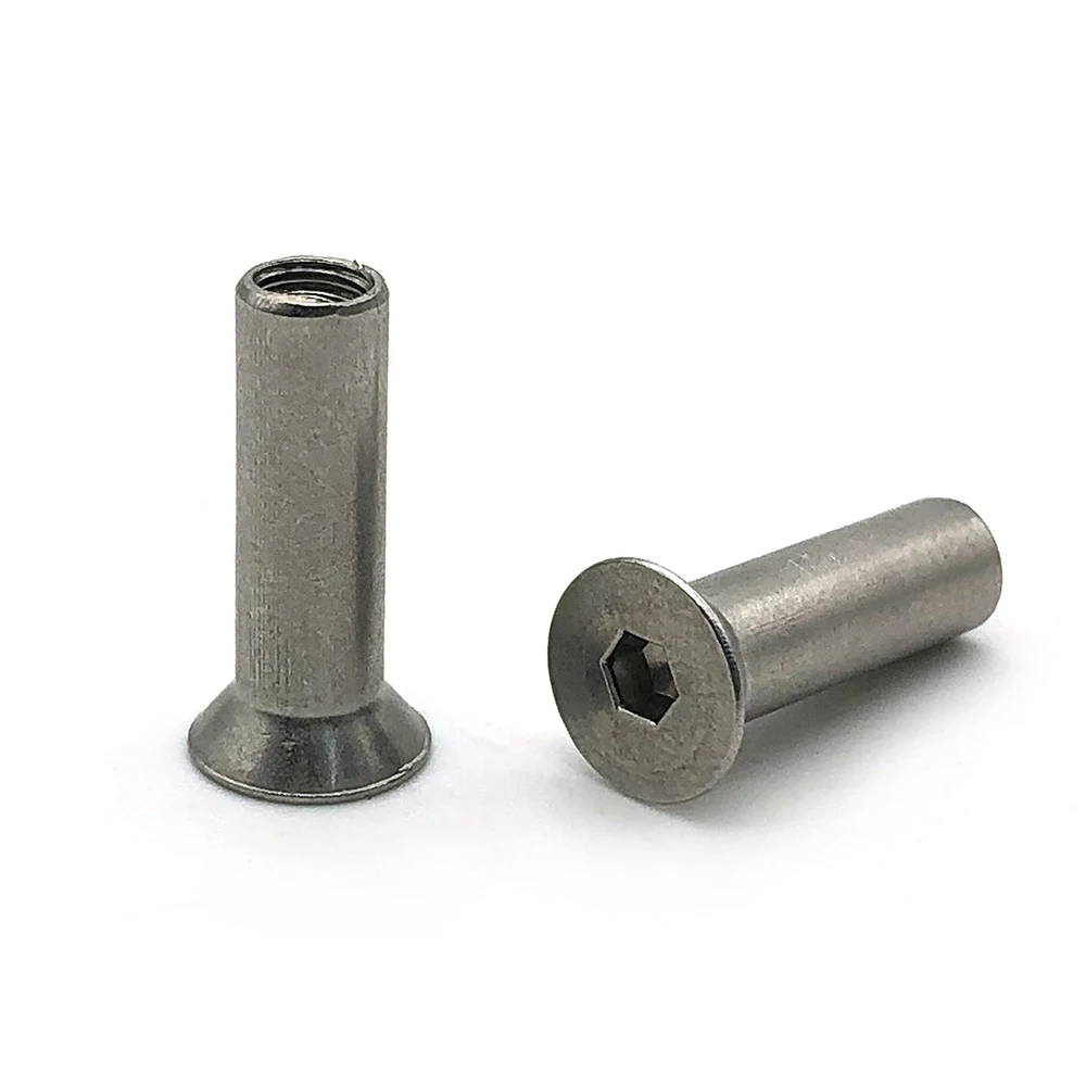 Fabriek Direct M6 M8 M10 1/4-20 Vernikkeld Platte Kop Hex Socket Mouw Moer
