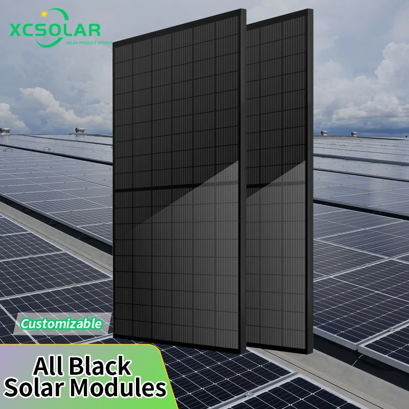 In Stock A Grade 590w 600w 650w 710w N Type Bifacial Hjt Half Cut 210MM Double Glass Pv Mono Solar Panel for commercial System