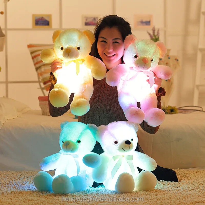 Valentine's Day Creative 34CM Glowing Pillow Led Light Colorful Luminous Stars Plush Toys For Kids Children