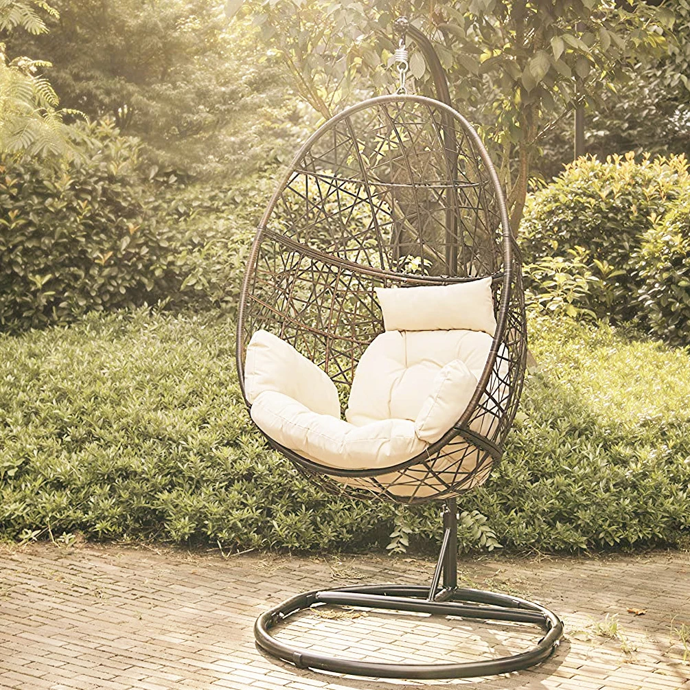 Patio Wicker Hanging Swing Chair Rattan Eggs Swing Chair Patio Egg