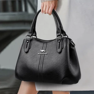 High Quality Large Capacity Leather Women's Shoulder Bag Customizable Water Resistant Zipper Handbags