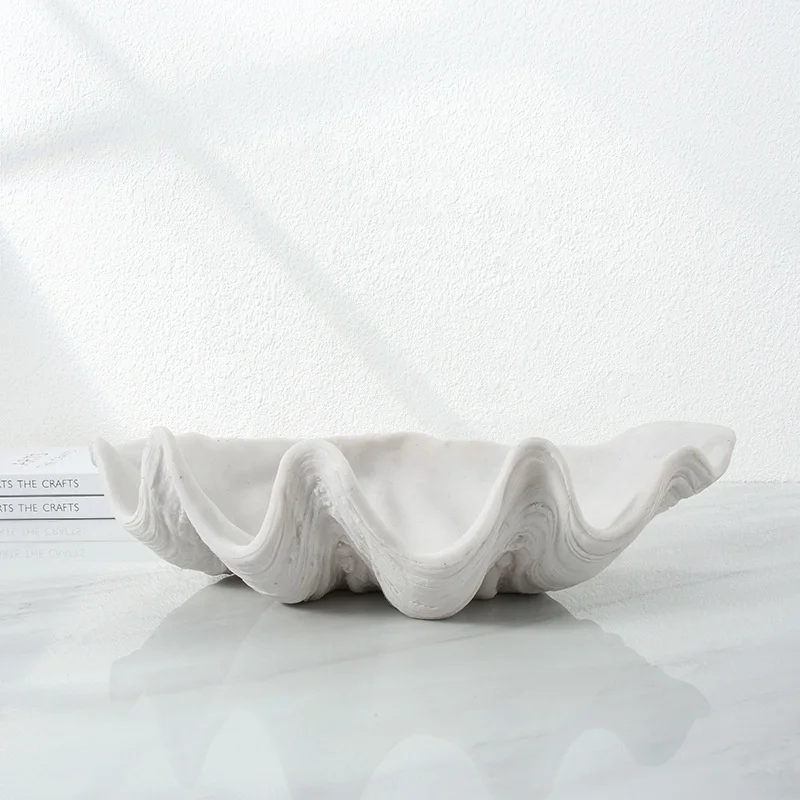 Современная Европейская белая песчаная каучуковая ракушка Сервировочная чаша для фруктов поднос хранения в гостиной и на чайном столике украшение