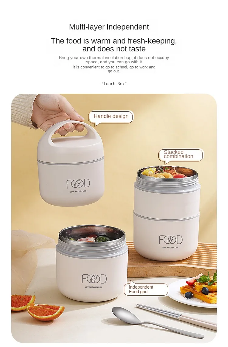 New Large Custom Food Flask Warmer Insulated Vacuum School Thermal Insulated Stainless