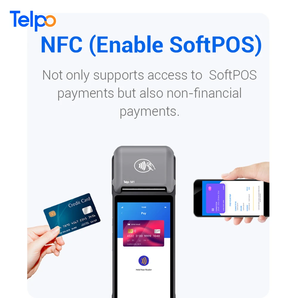 Telpo Android 12 Smart Mobile Takeaway Handheld Pos Terminal with Nfc Reader 6 Inches Screen with Ticket
