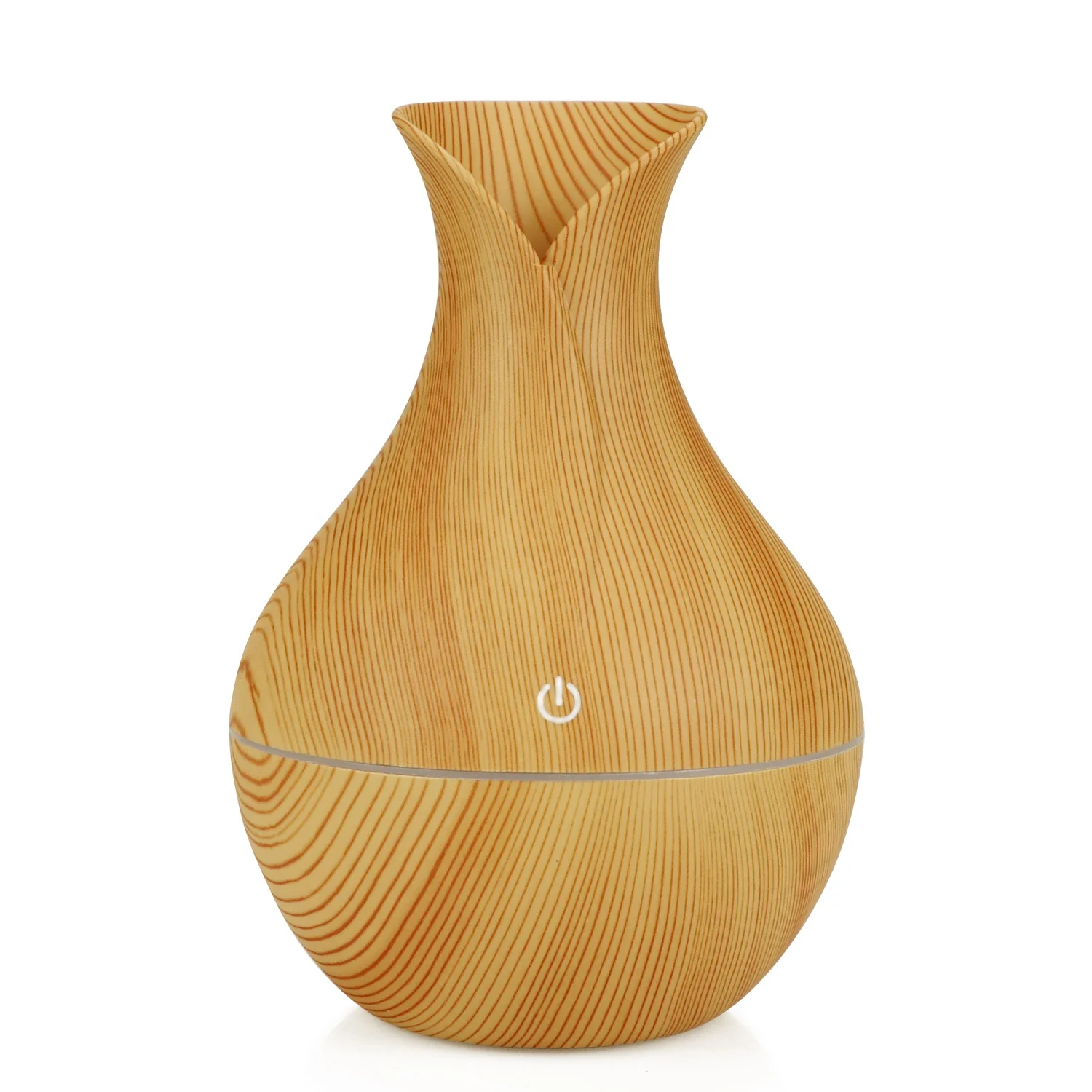 Hot Sale 130ml Mini USB Humidifier Wood Grain Touch Sensor Switch  LED Light Cotton Stick  Essential Oil Aroma  Diffuser