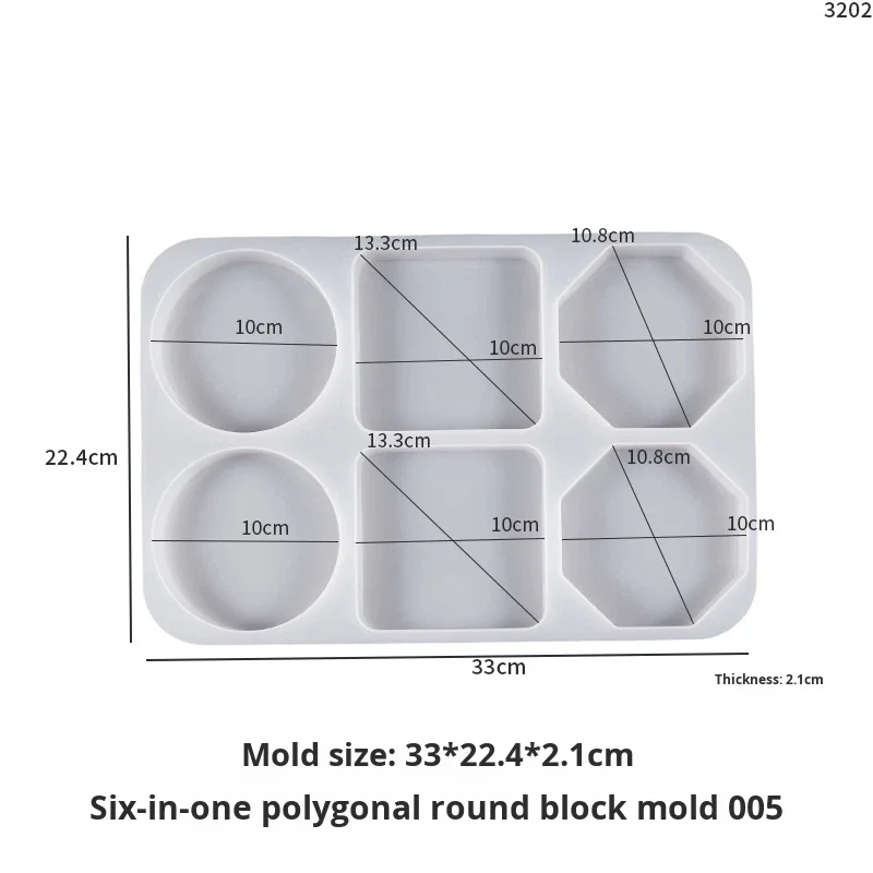 Multi-Shape Silicone Resin Coaster Mold,  DIY Crystal Epoxy Mould, Reusable Food-Grade Silicone Tool for Craft & Home Decor manufacture