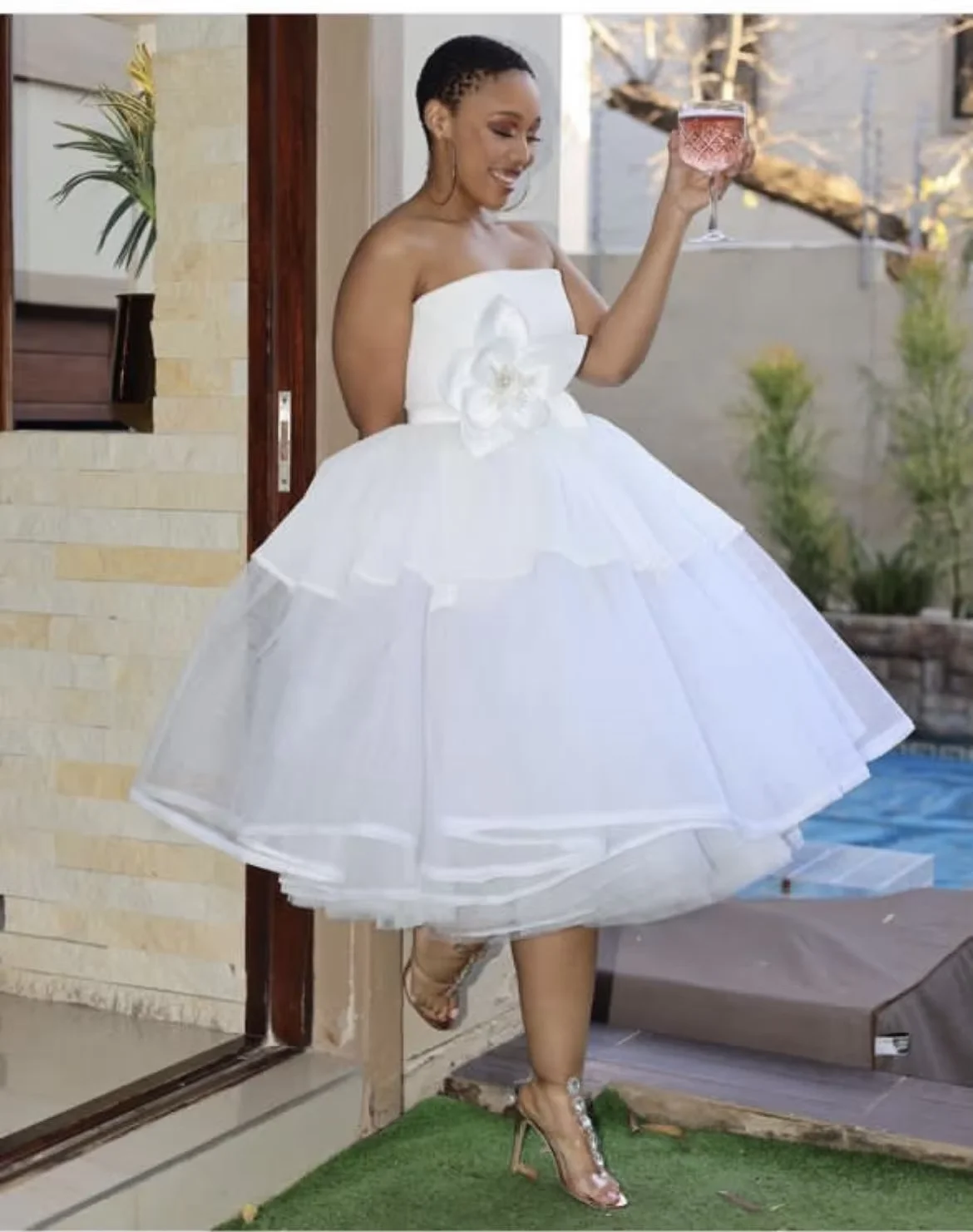 Cheap Puffy Princess Bridal Gown Knee Length Vestidos De Novia Ball Gown  Short White Wedding Dress MW493