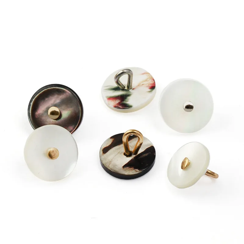 Wholesale 10mm 11.5mm Fancy Real Shell Shank Buttons For Women Shirts
