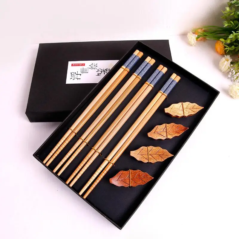 Heim Concept 5 Pair Organic Natural Hardwood Japanese Reusable Wood Chopstick... 