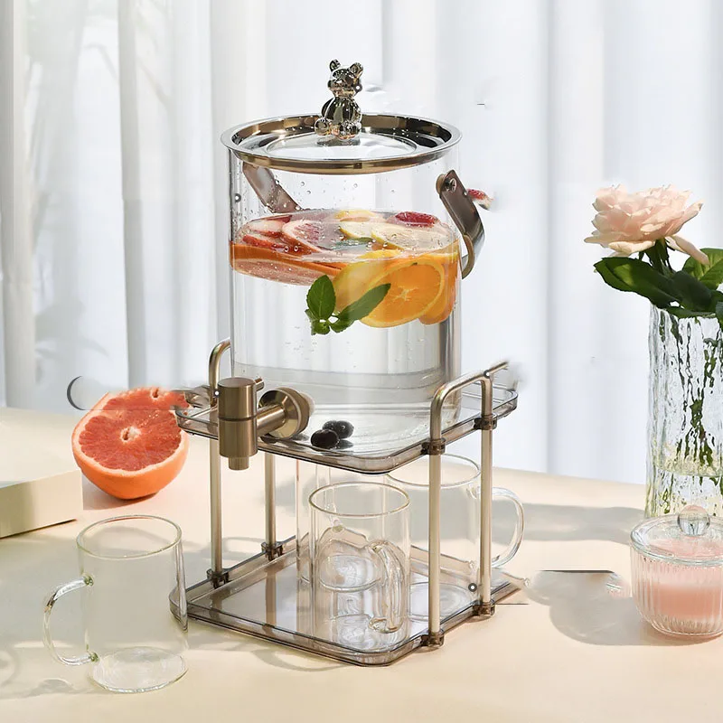 Selected Light Luxury Glass Water Cup Set for Household Fruit Tea Large Capacity Cold Water Kettle with Faucet