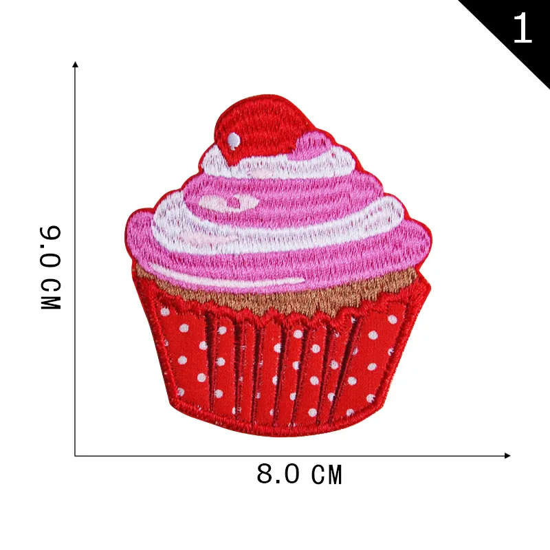 Set Of 3 Cupcakes Iron/ Sew On Full Embroidered Patch Appliqu&eacute;s Badge - UK