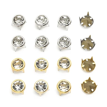 Factory direct sales 10mm round eight prong drill rhinestones shirt pens rhinestone shoe buckle hoops
