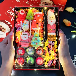 Wholesale Christmas Candy Gift Box Assorted Children's Snacks Food Block Stick Halal Certified Chocolate Lollipop Marshmallow