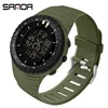 3 Black Case Black Dial Green Band