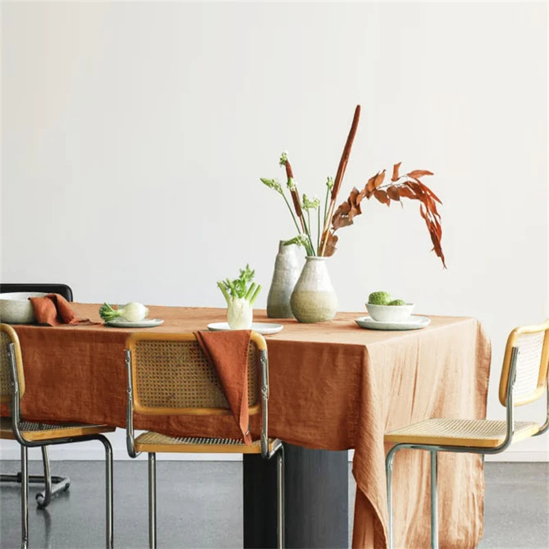 100% льняная скатерть для отеля 140x140