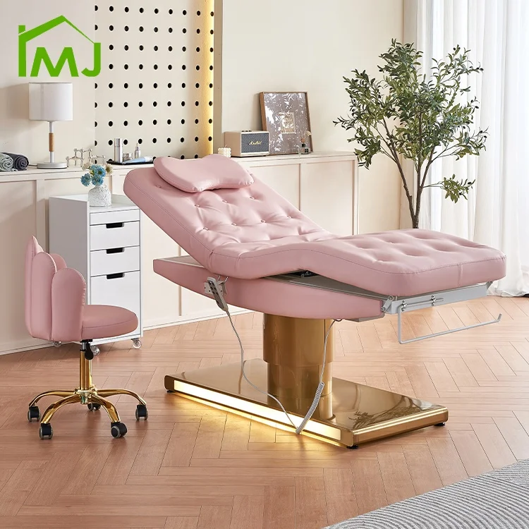 LED Base Modern 3 Motors Table Massage Electric Eyelash Facial Bed Cosmetic Beauty Salon Bed