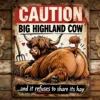 Bétail des Highlands en plaque de fer modèle A coloré