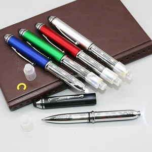 High quality led light plating ballpoint pen promotional with stylus pen