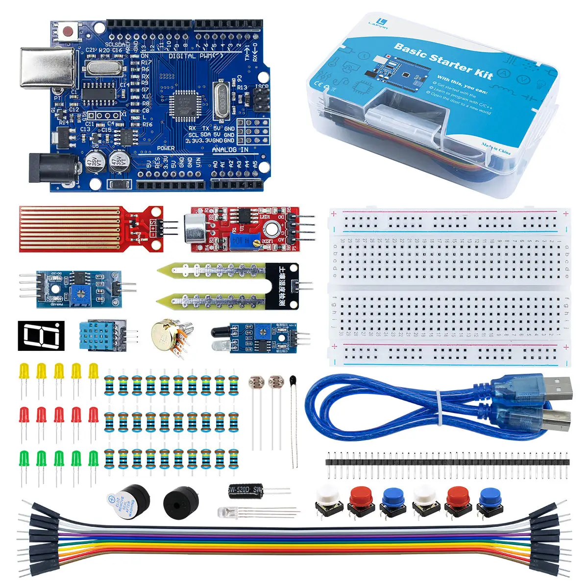 Alibaba.com: Arduino Uno R3 Starter Kit with Breadboard, 1602 IIC ...