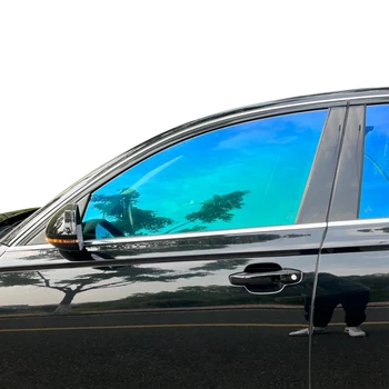 Car Window Color Tint Film VLT 75% Chameleon Window Film for Car Blue Green Insulated Windshield Solar 1.52*30m Roll