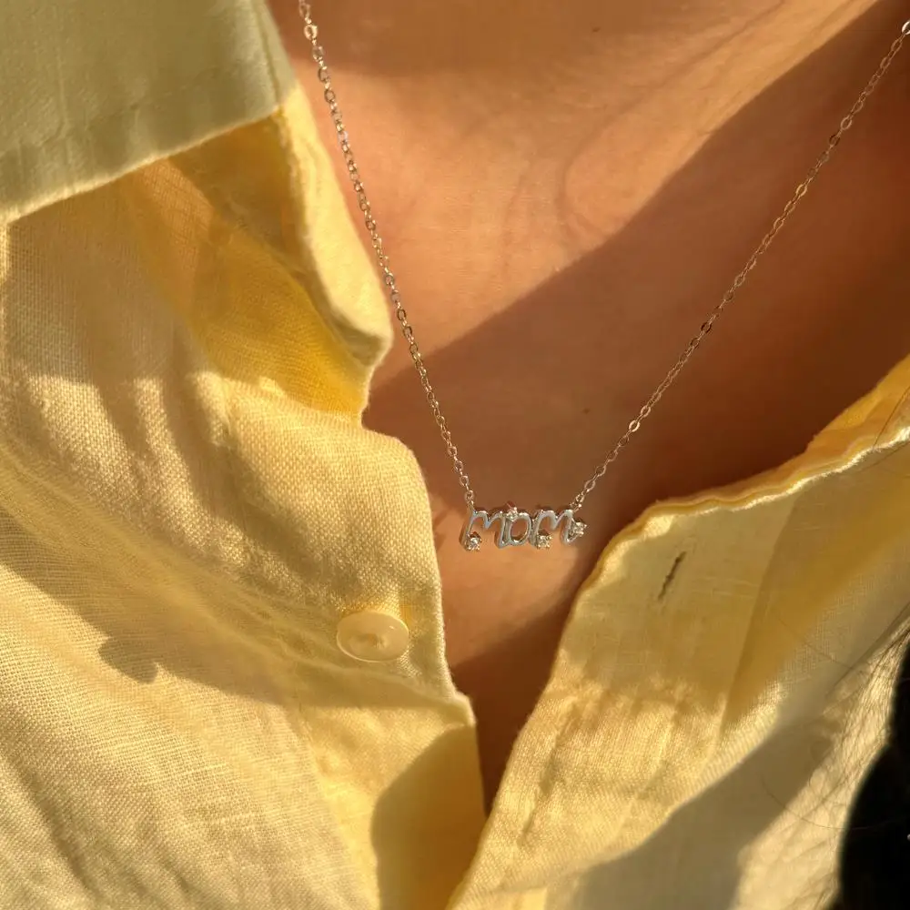KAKODIY Mother's Day Jewelry for Women 925 Sterling Silver Gold Plated 15mm Wide Letter Pendant Necklace detail 3